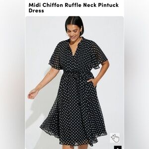 Torrid Midi Pintuck Polka Dot Dress